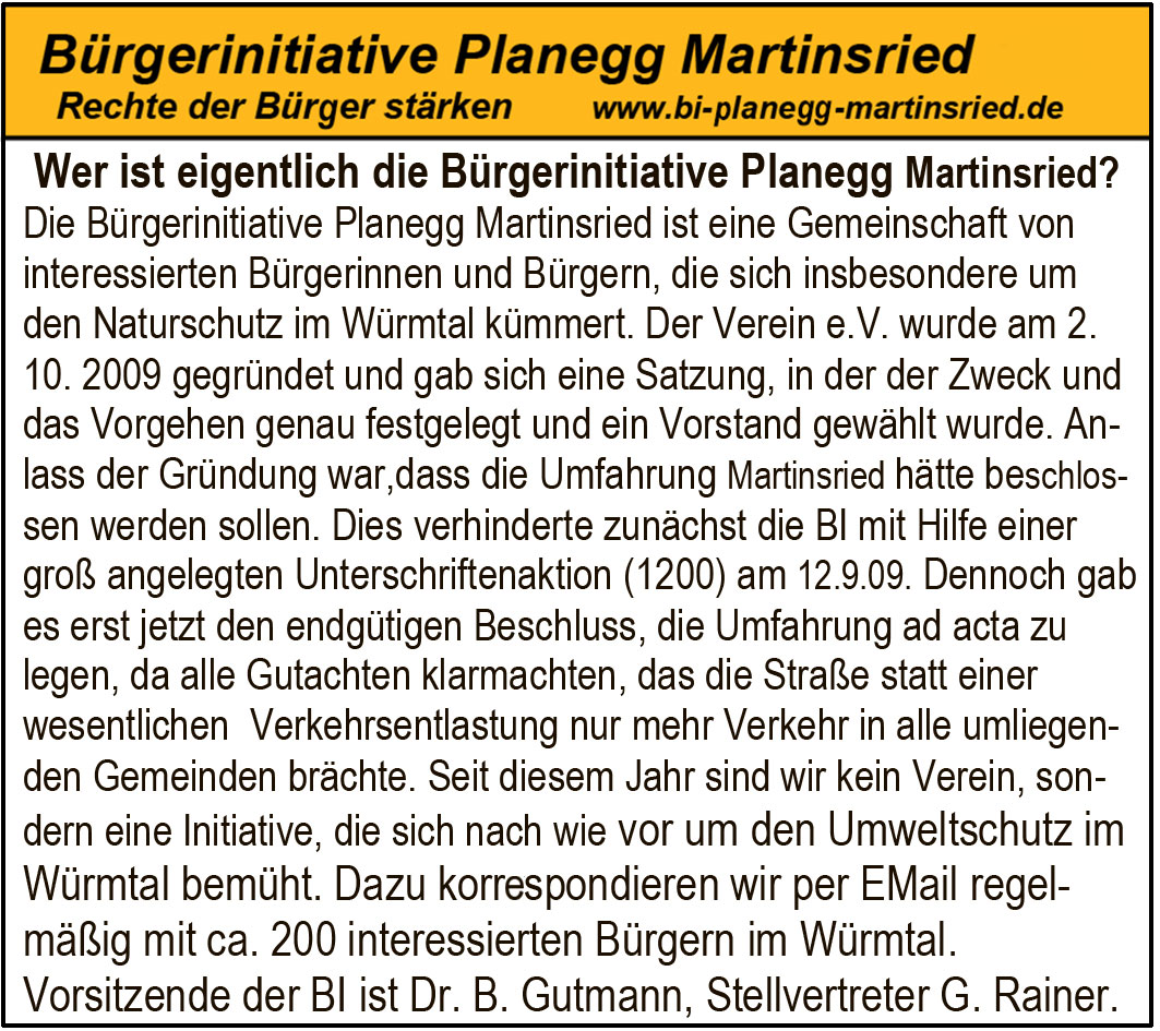 Wer ist eigentlich die Bürgerinitiative Planegg Martinsried?