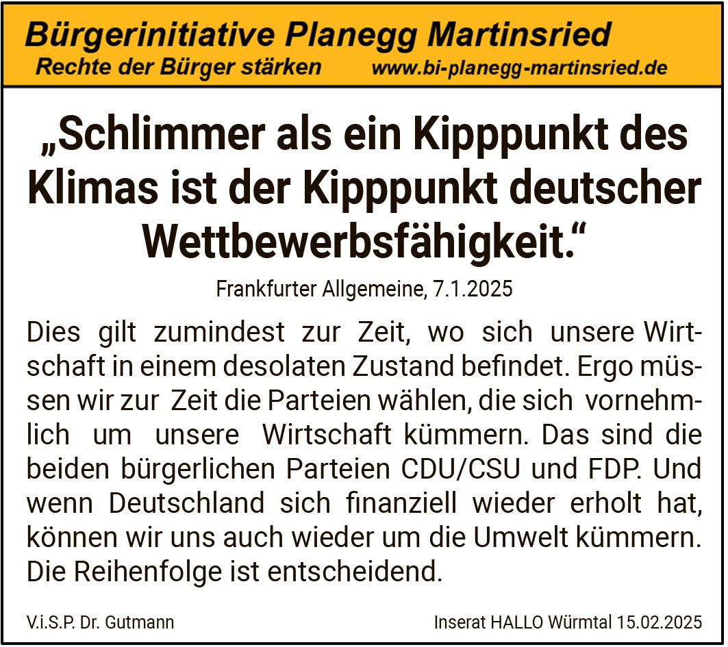 Prioritäten setzen. Erst die Wirtschaft, dann die Umwelt.