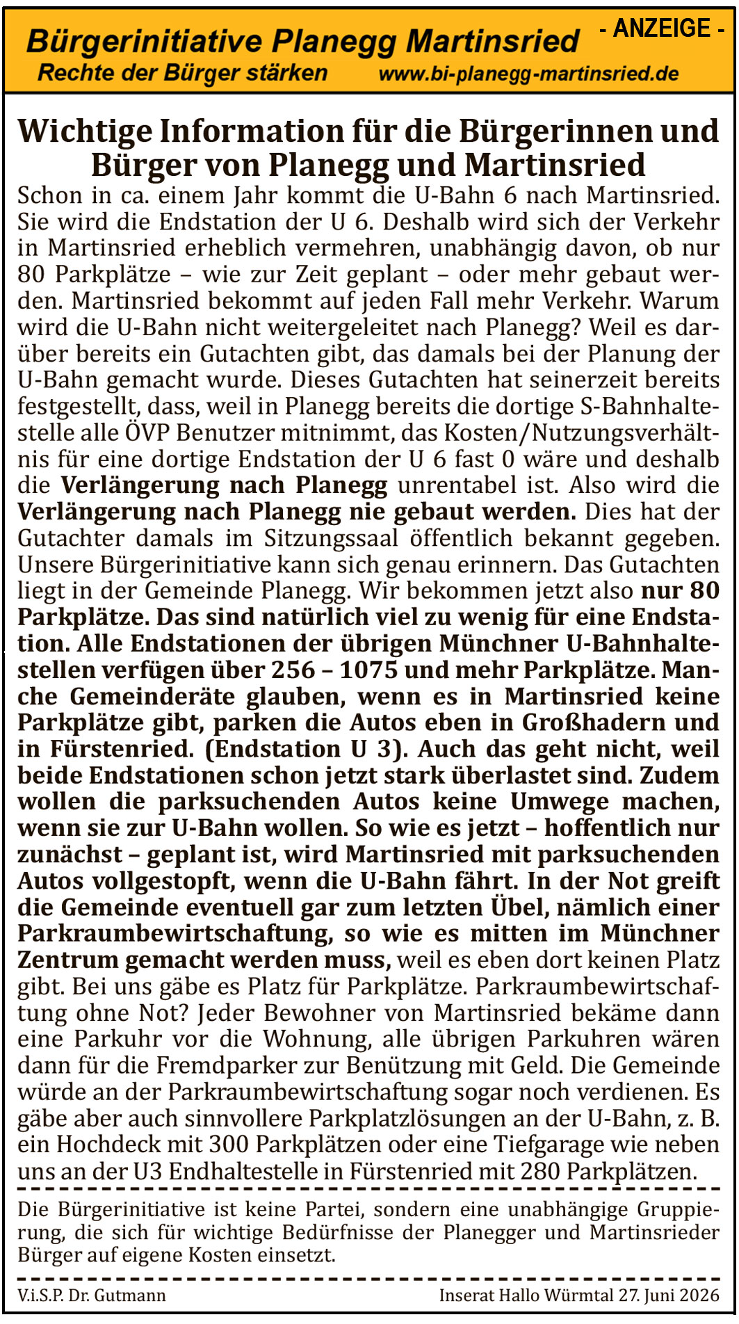 Wenn die U-Bahn kommt droht Martinsried der Parkplatz-Kollaps
