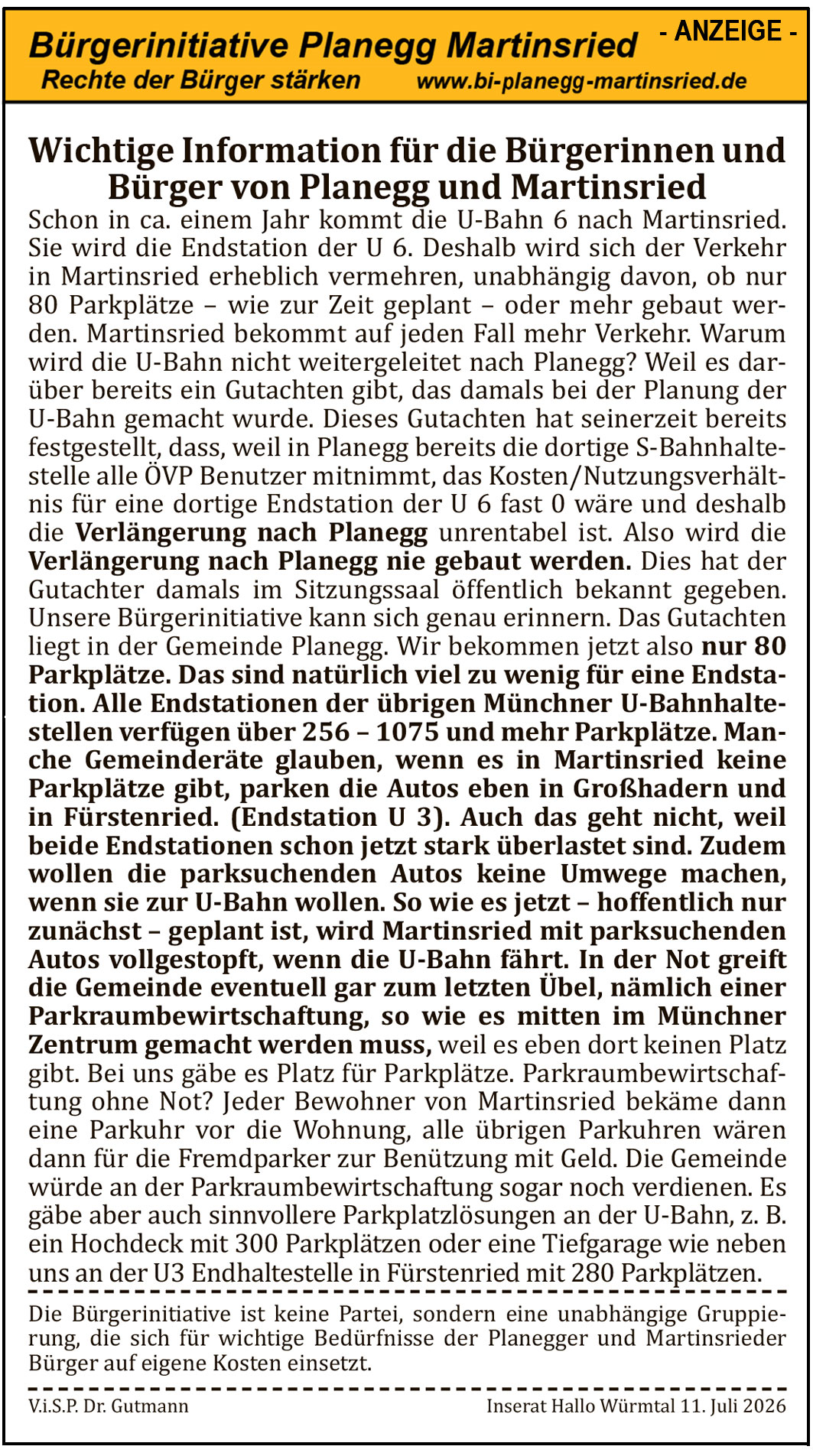 Wenn die U-Bahn kommt droht Martinsried der Parkplatz-Kollaps